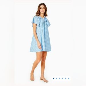 ADDISON BAY Rosecliff Dress Gingham Cotton Poplin Size Small